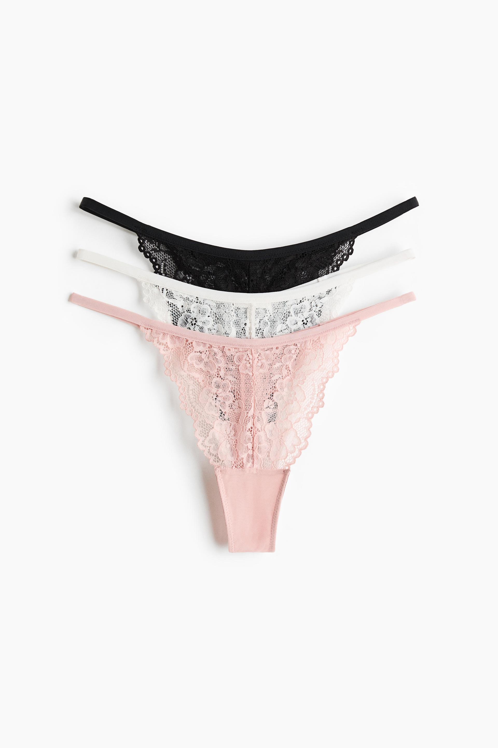 3-pack lace thong briefs