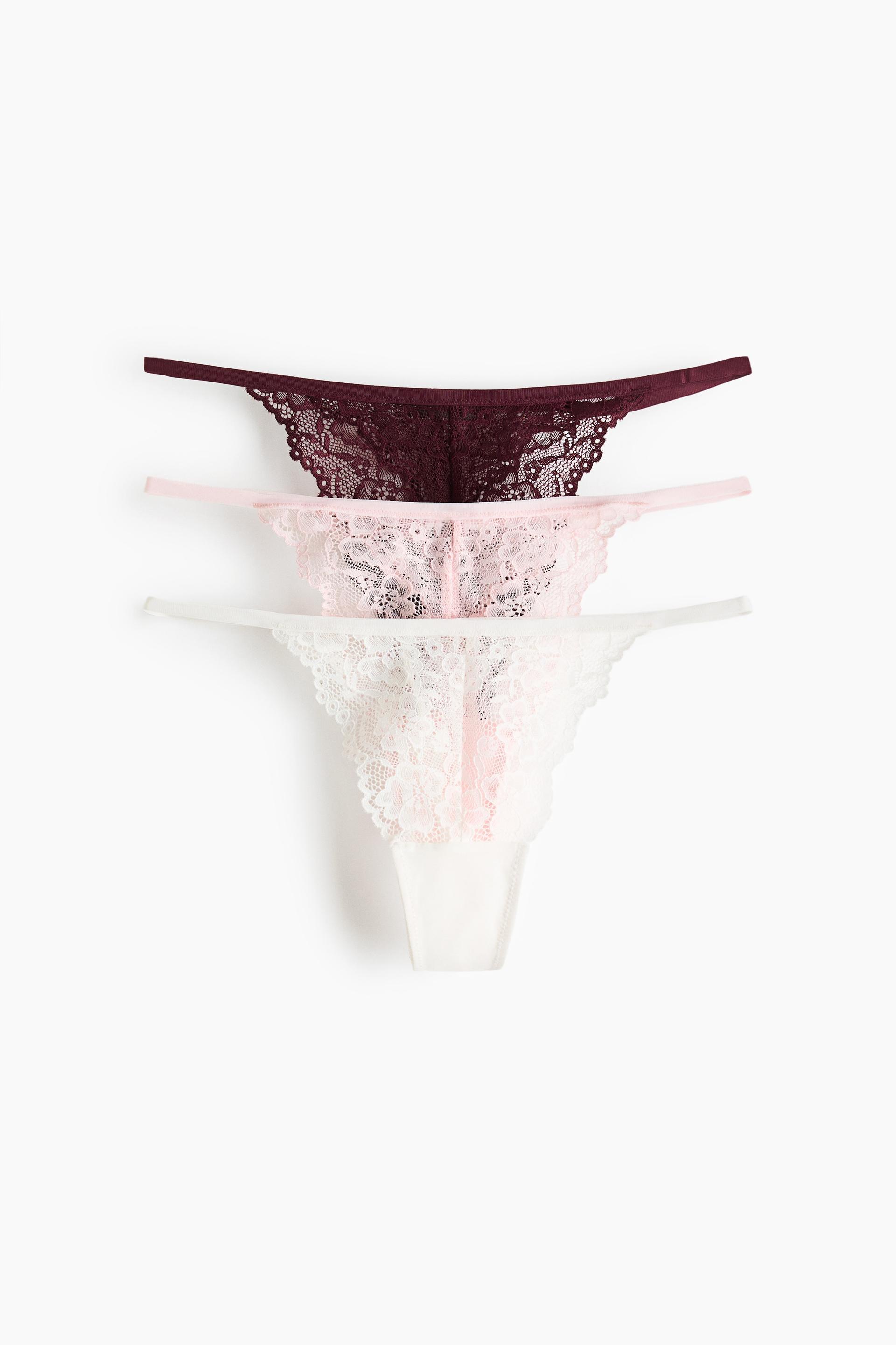 3-pack lace thong briefs