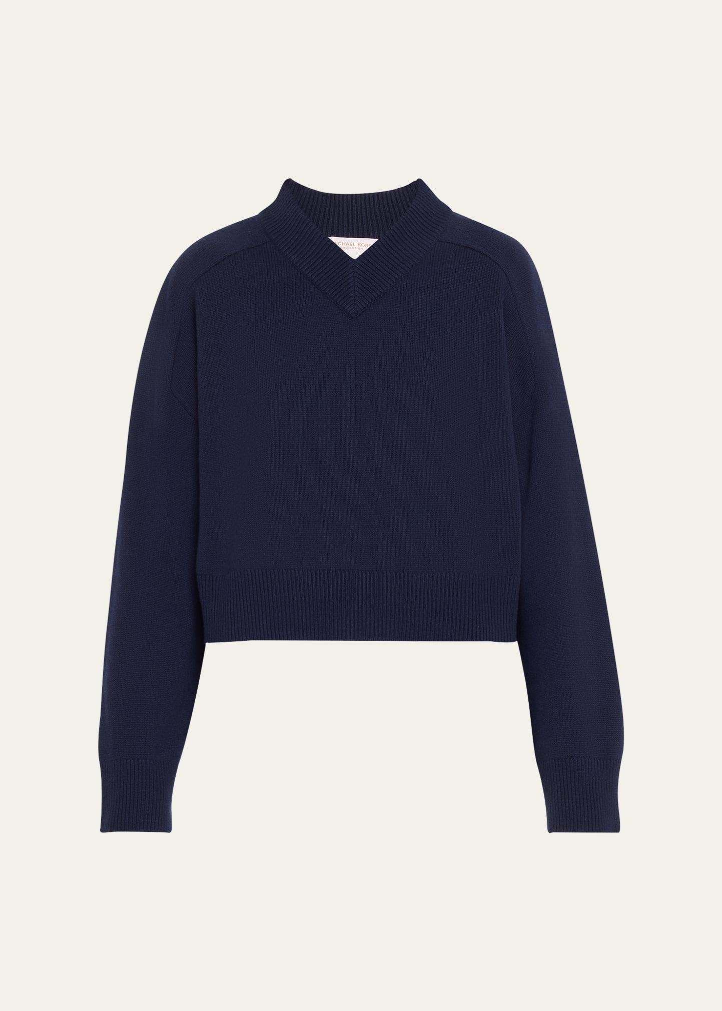 3-ply cashmere varsity sweater