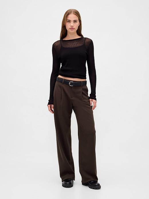 365 low rise brushed twill pleated trousers