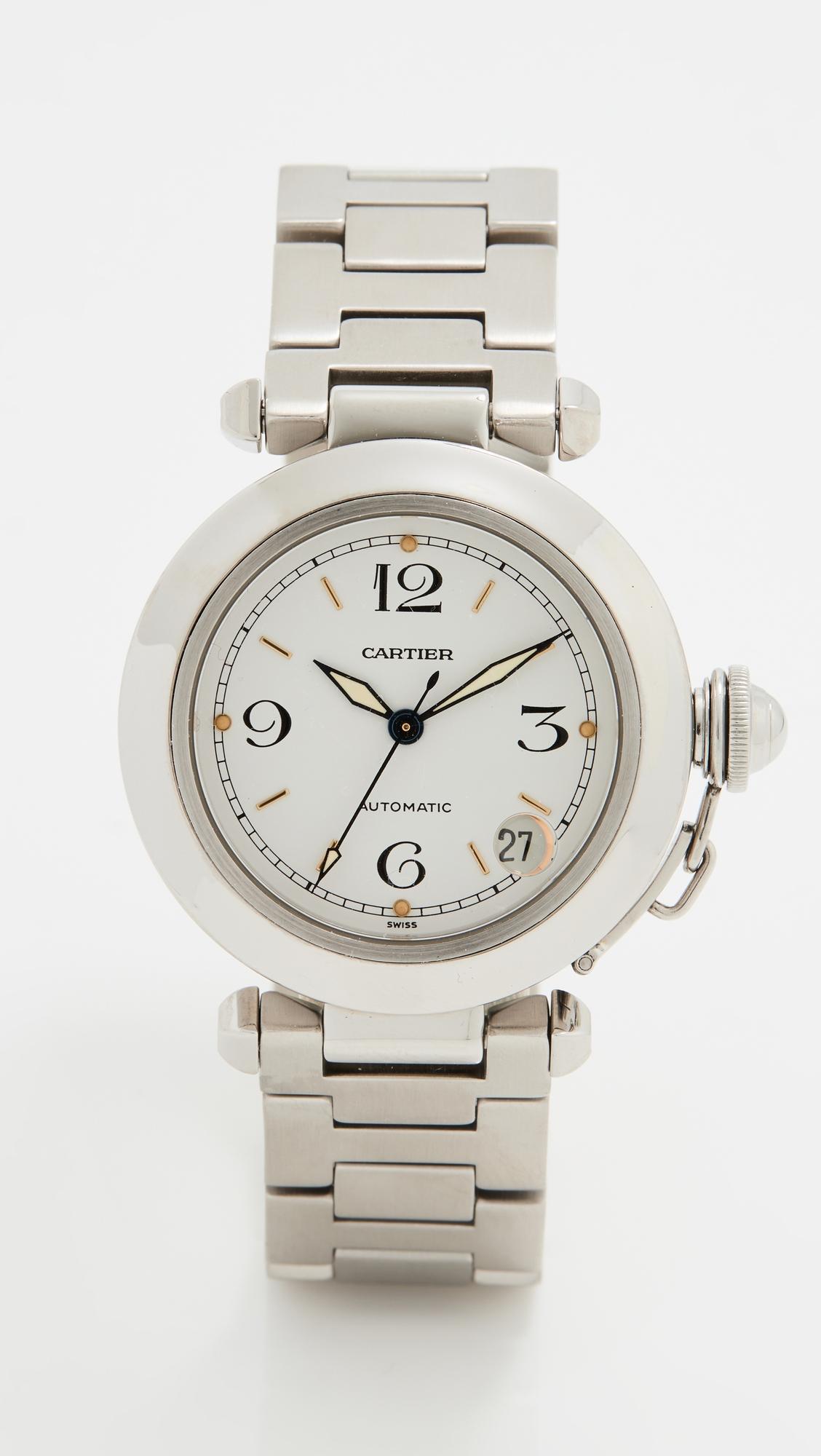 39mm pasha cartier stainless steel watch