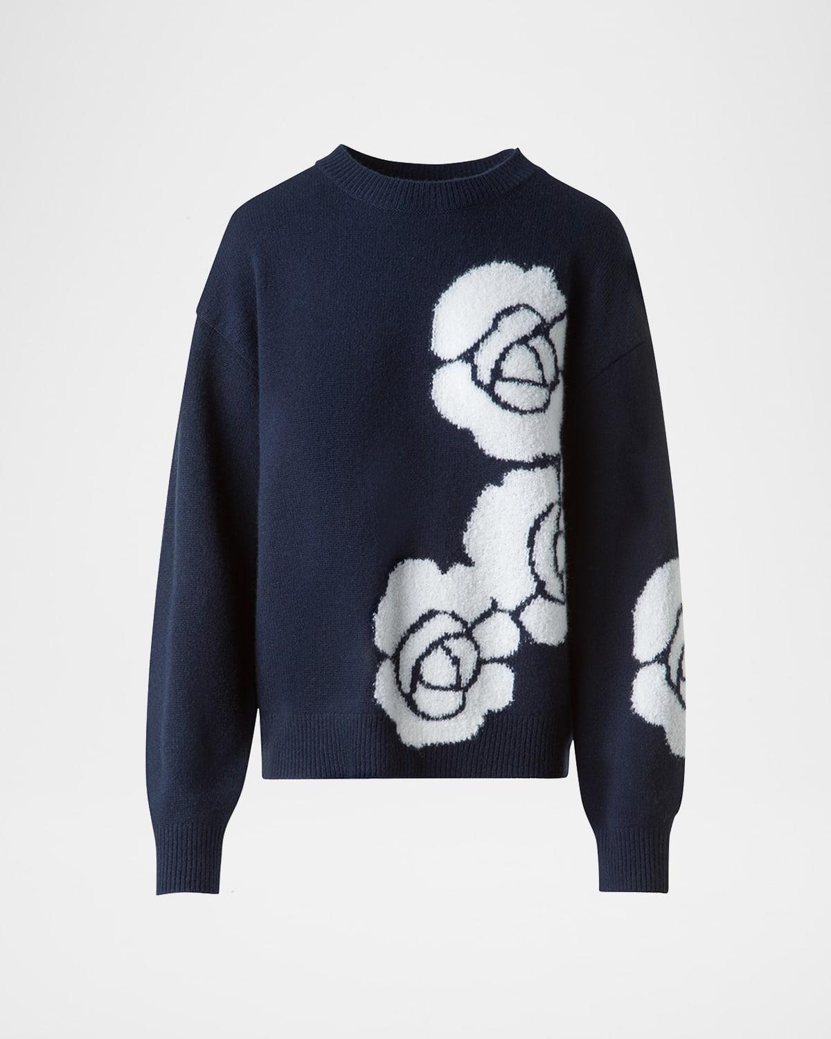 3d anemone intarsia cashmere-silk sweater