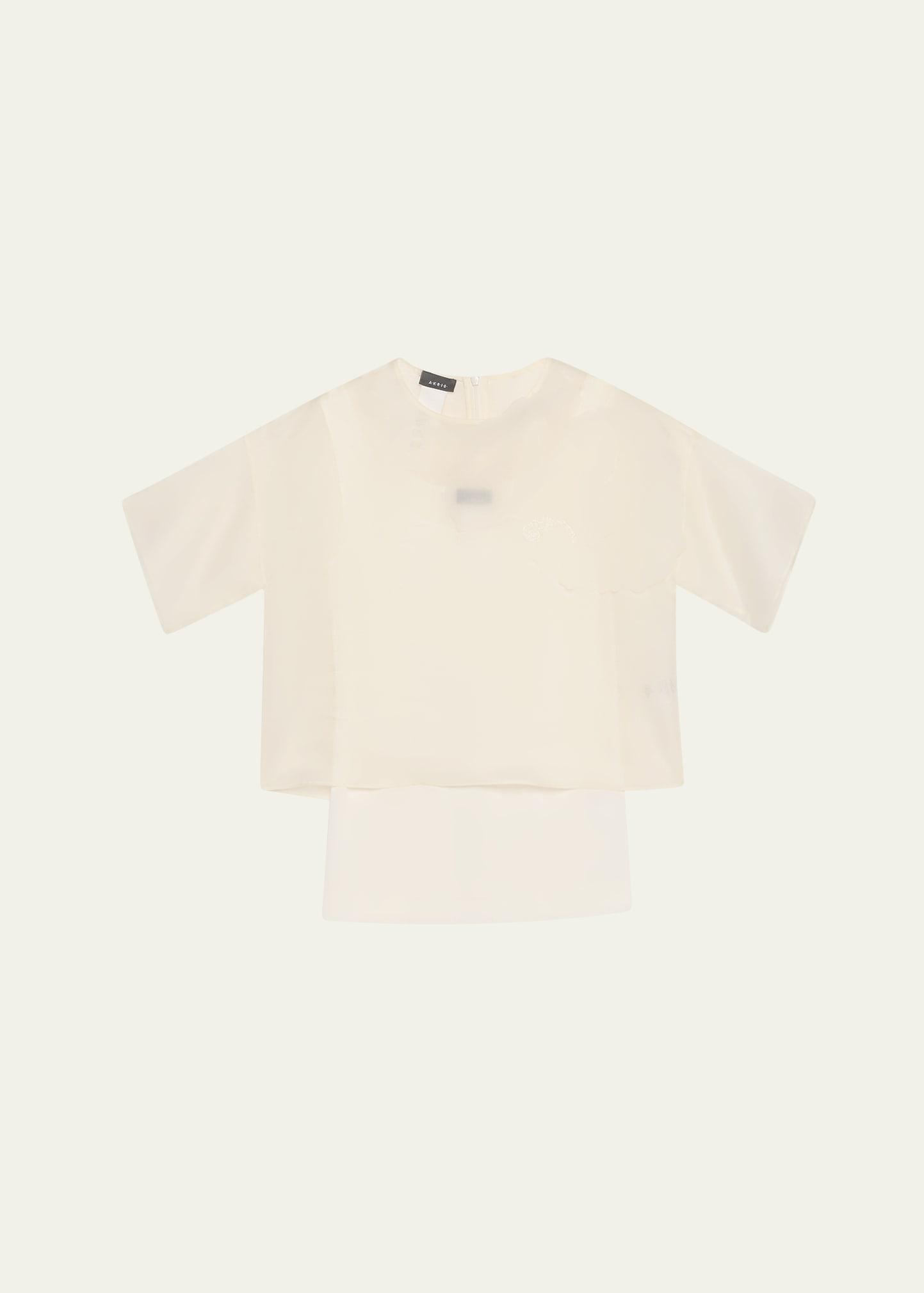 3d anemone silk organza blouse