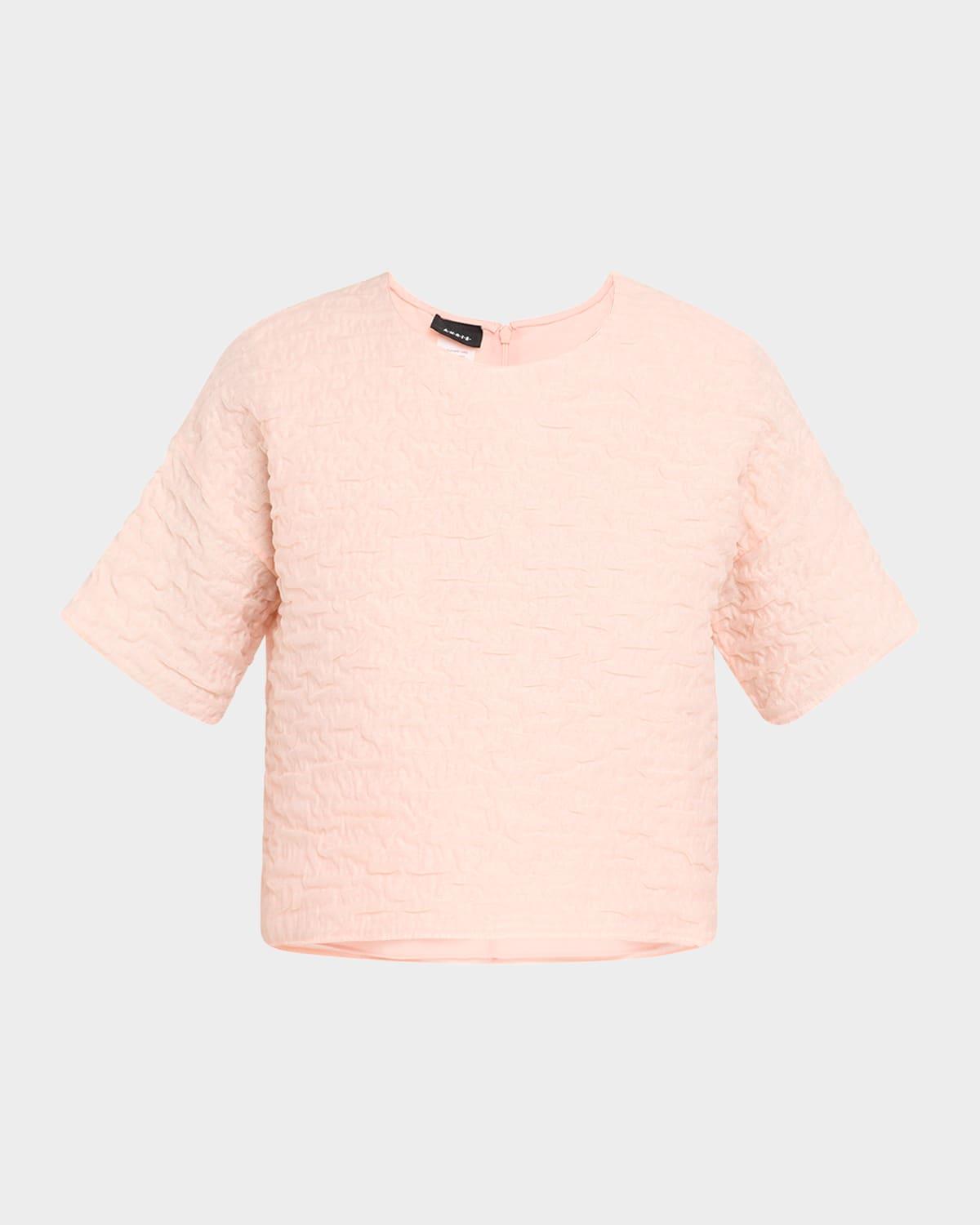 3d bubble organza short-sleeve top
