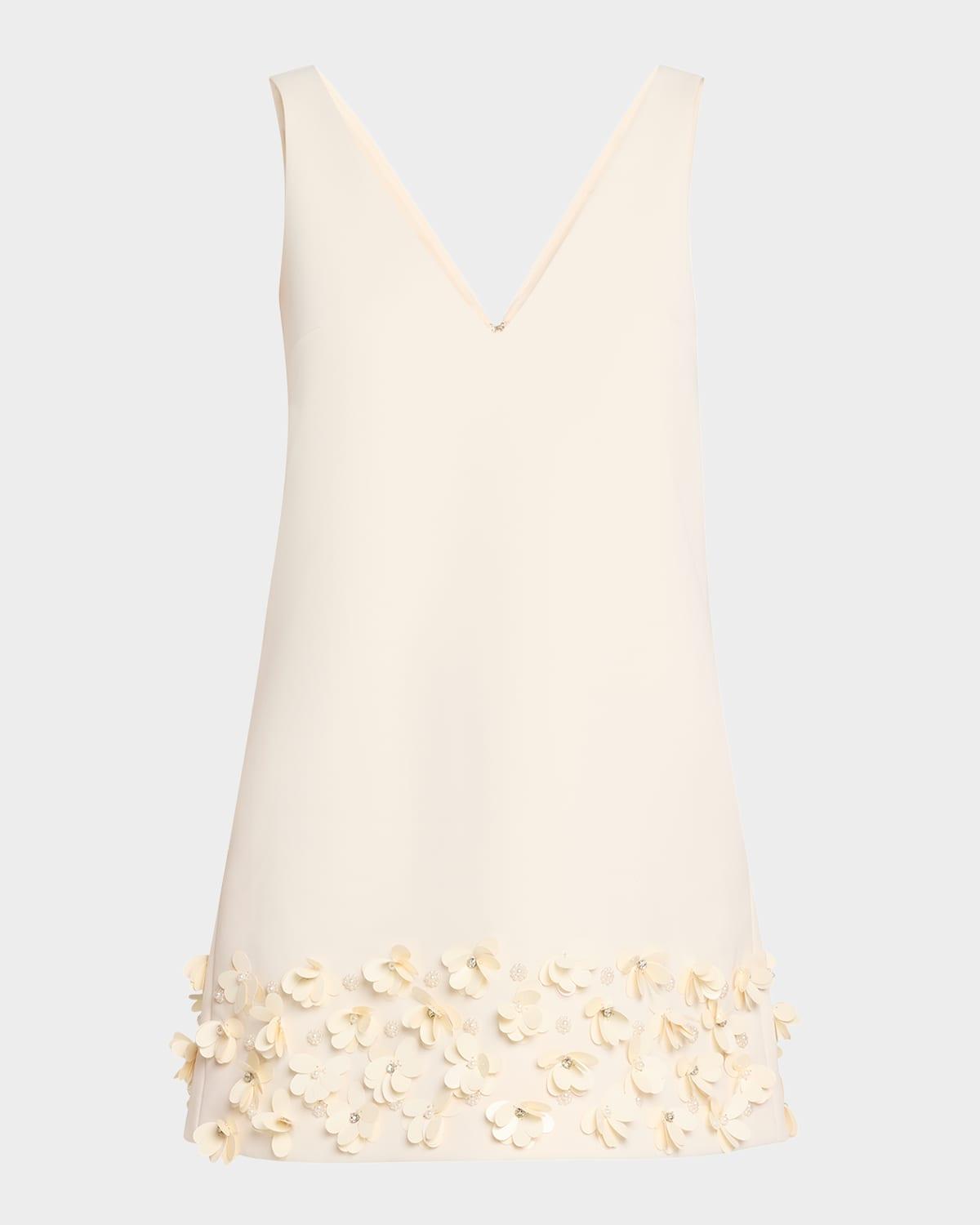 3d floral embellished mini dress