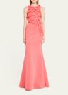 3d floral scuba gown