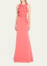 3d floral scuba gown