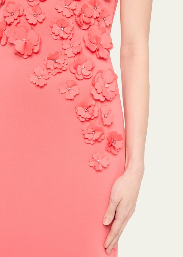 3d floral scuba gown