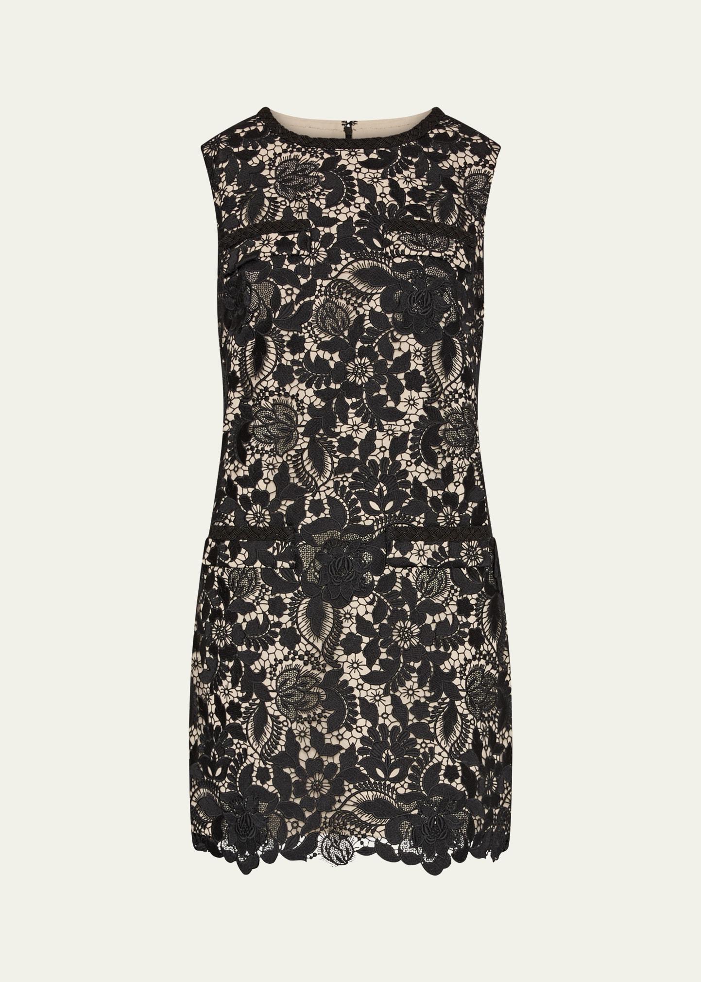 3d garden lace mini dress