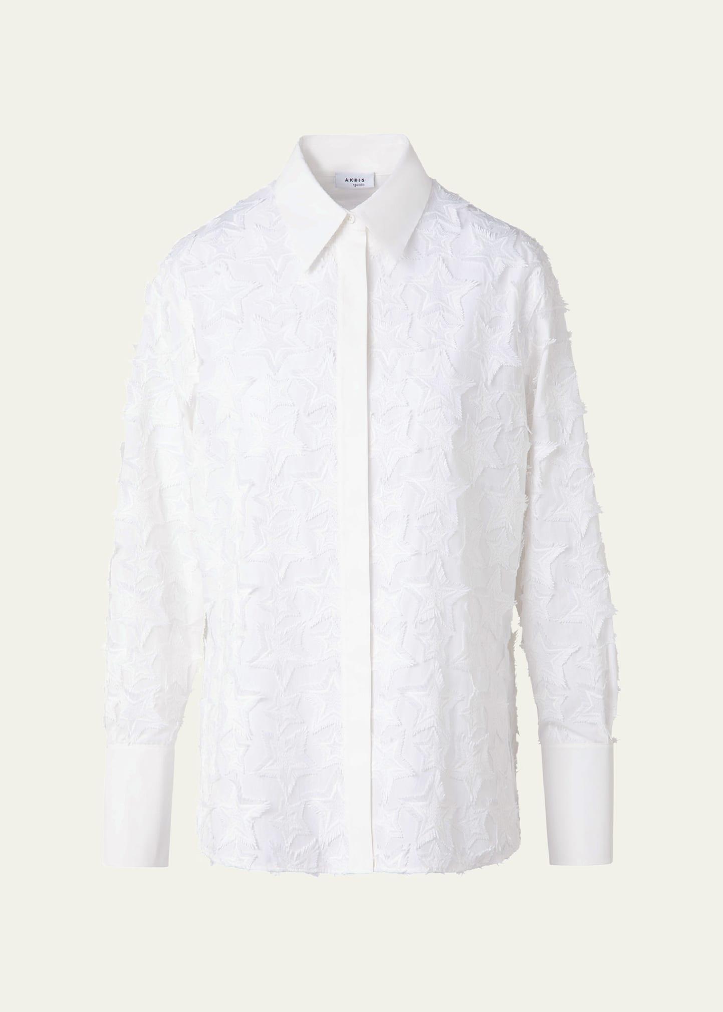3d star cotton poplin blouse