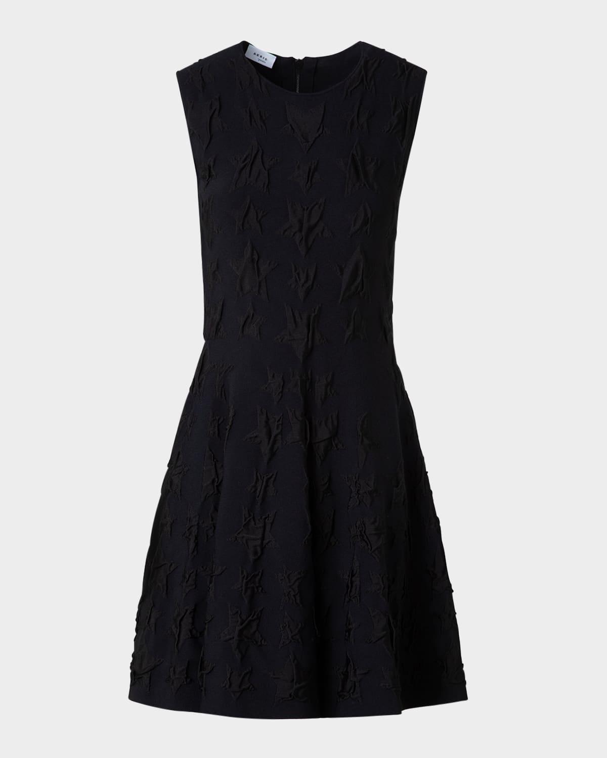 3d star jacquard knit mini dress