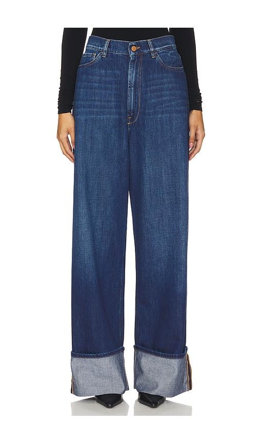 3x1 skater wide leg jeans in denim-dark.