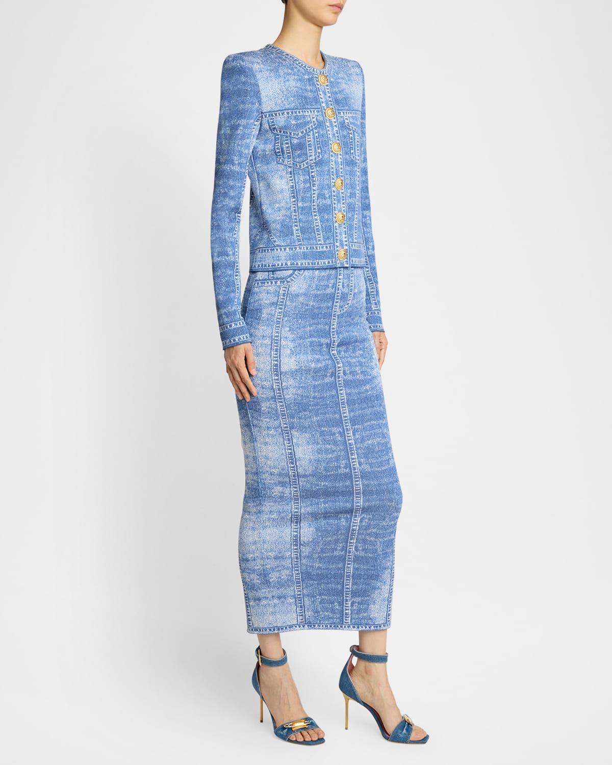 4-pockets denim trompe l'oeil leggings