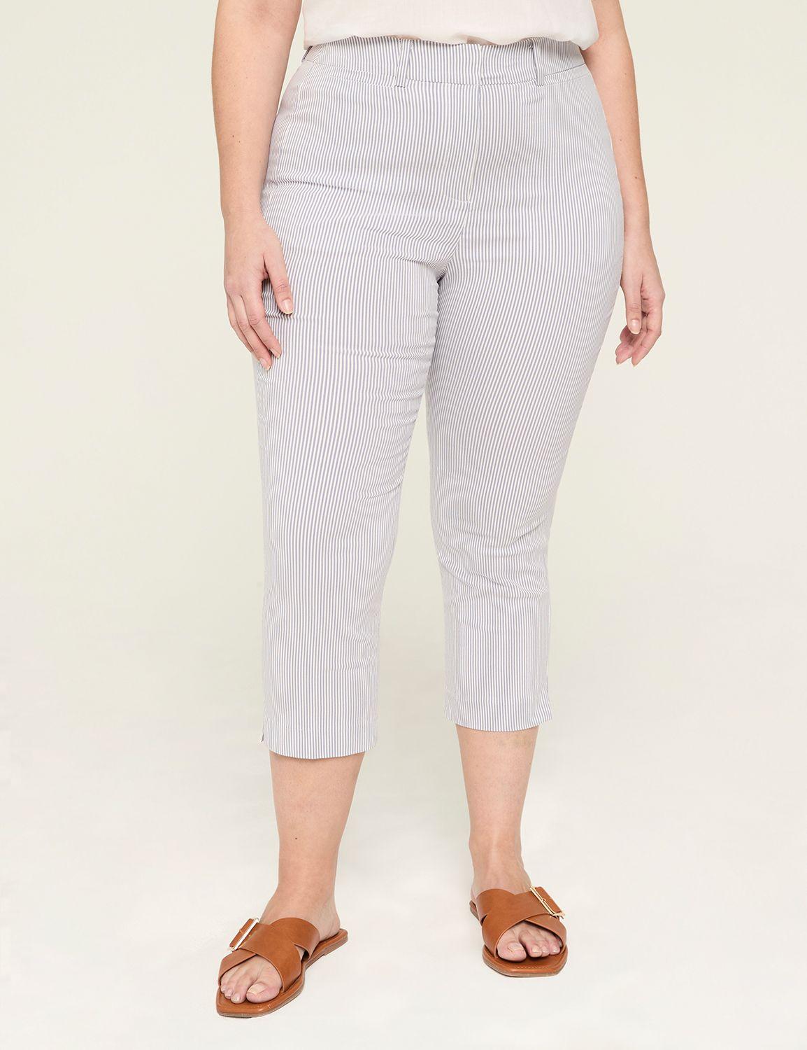 4-season stripe slim capri pant
