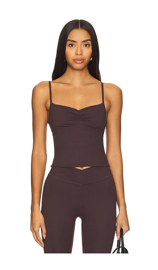 437 ballet tank top in brown.