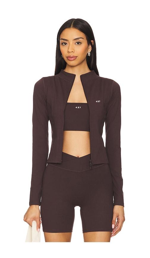 437 the curve jacket in chocolate.