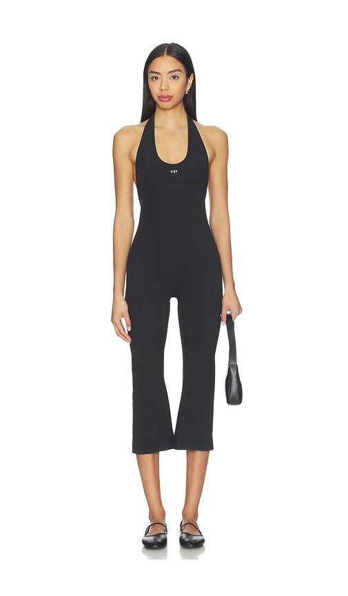 437 the halter onesie in black.