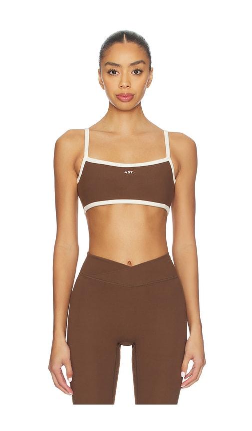 437 the micro sports bra in brown.