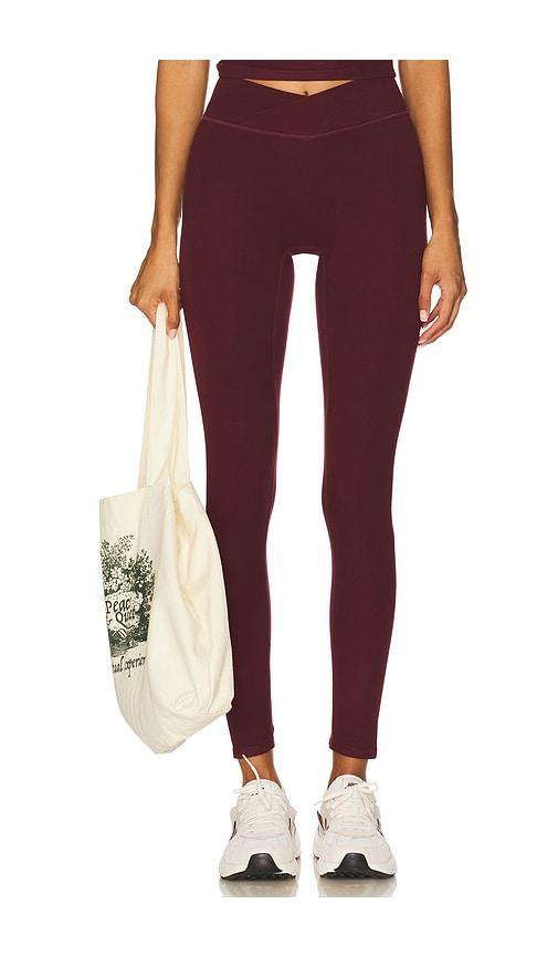 437 the v legging in burgundy.