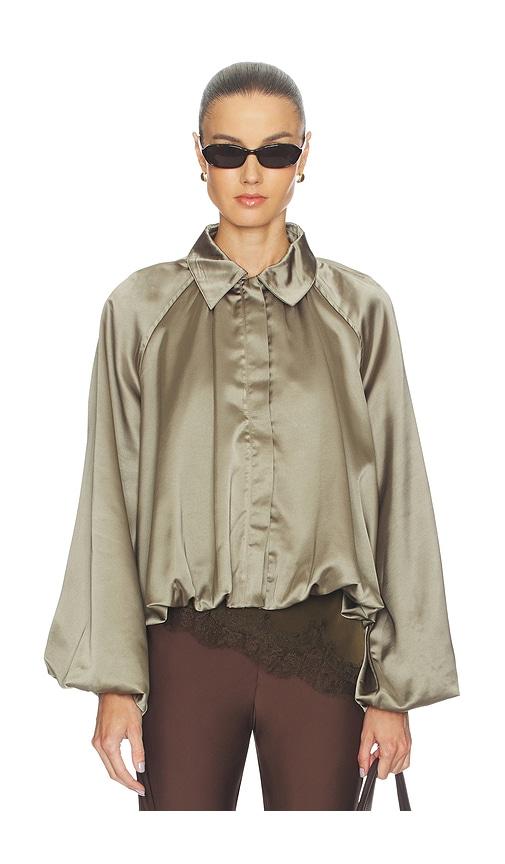4th & reckless abigail bomber jacket in olive.