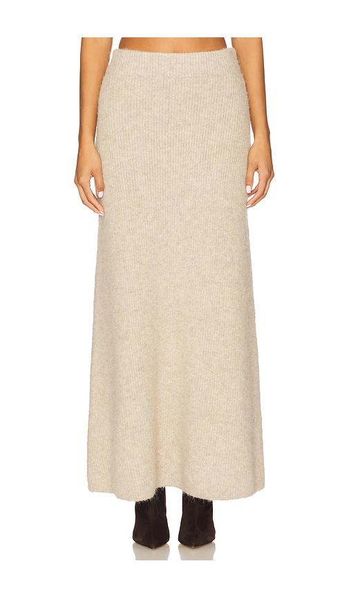 4th & reckless adriena skirt in beige.