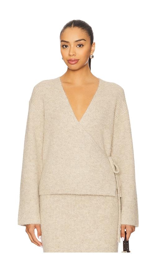 4th & reckless adriena top in beige.