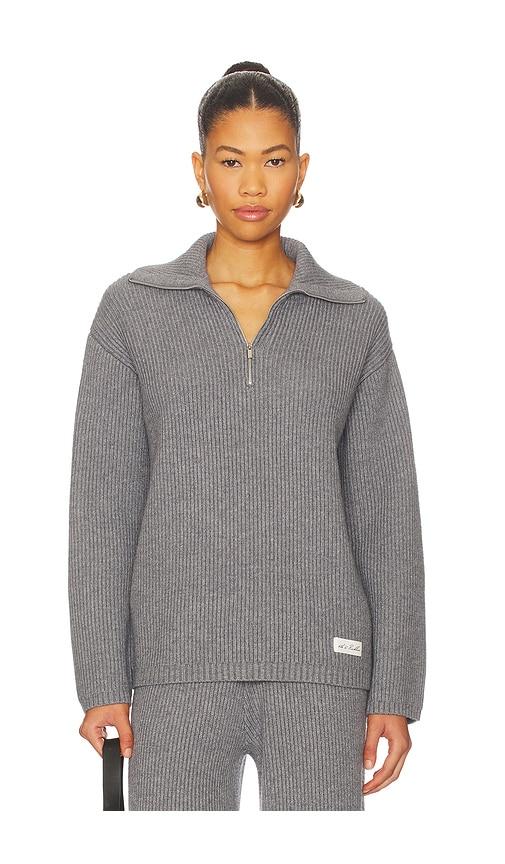 4th & reckless bethanie half zip knit jumper in grey.