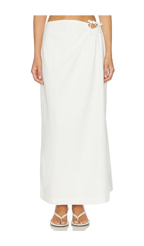 4th & reckless brody linen blend skirt in white.