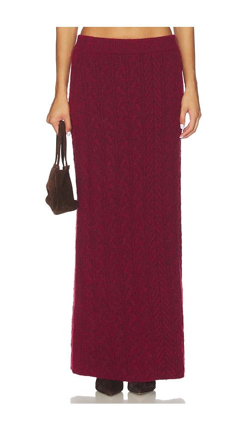 4th & reckless dalia skirt in burgundy.