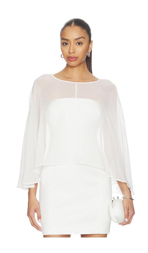 4th & reckless edwina chiffon cape in cream.