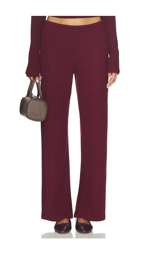4th & reckless emmy trousers in burgundy.