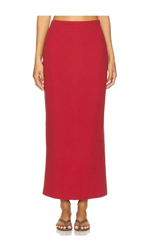 4th & reckless irisa skirt in red.