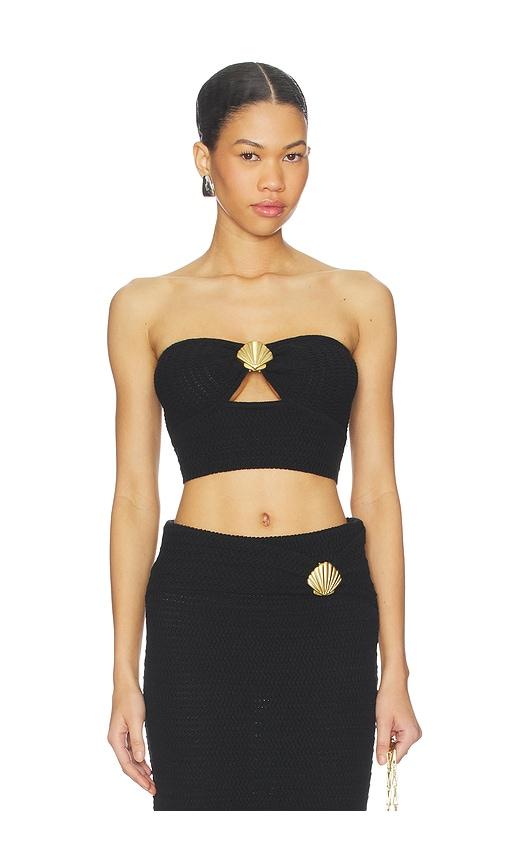 4th & reckless nala crochet top in black.