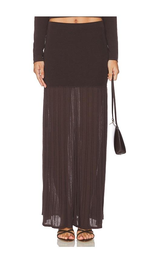 4th & reckless nancy skirt in chocolate.