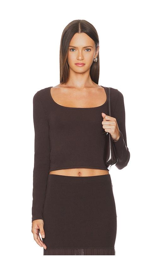 4th & reckless nancy top in chocolate.