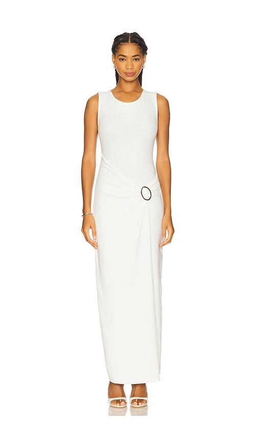 4th & reckless nia jersey maxi dress in white.