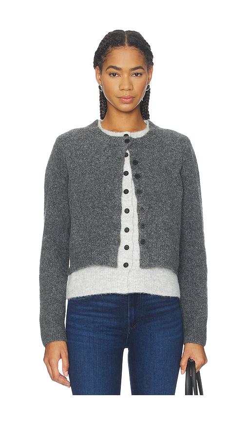 4th & reckless terry cardigan in grey.