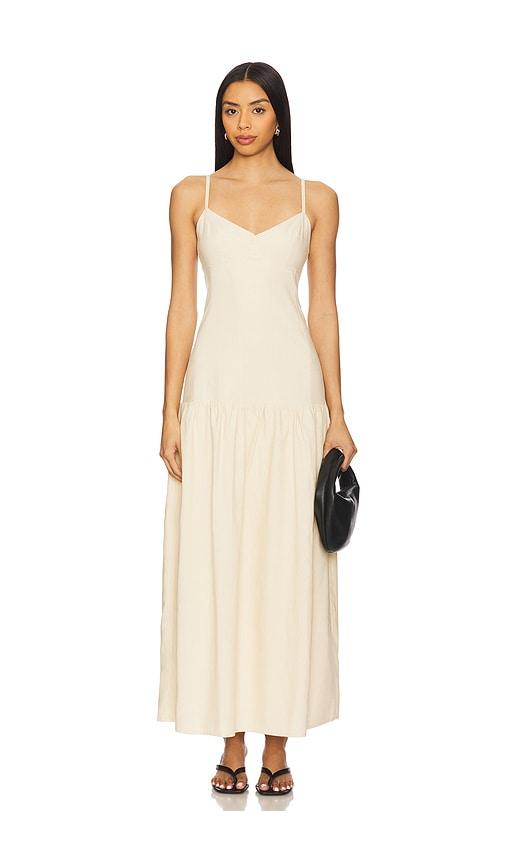 4th & reckless trisha dropwaist dress in cream.