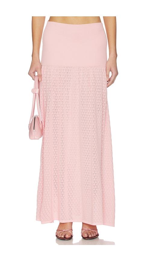 4th & reckless x revolve avani knit skirt in pink.