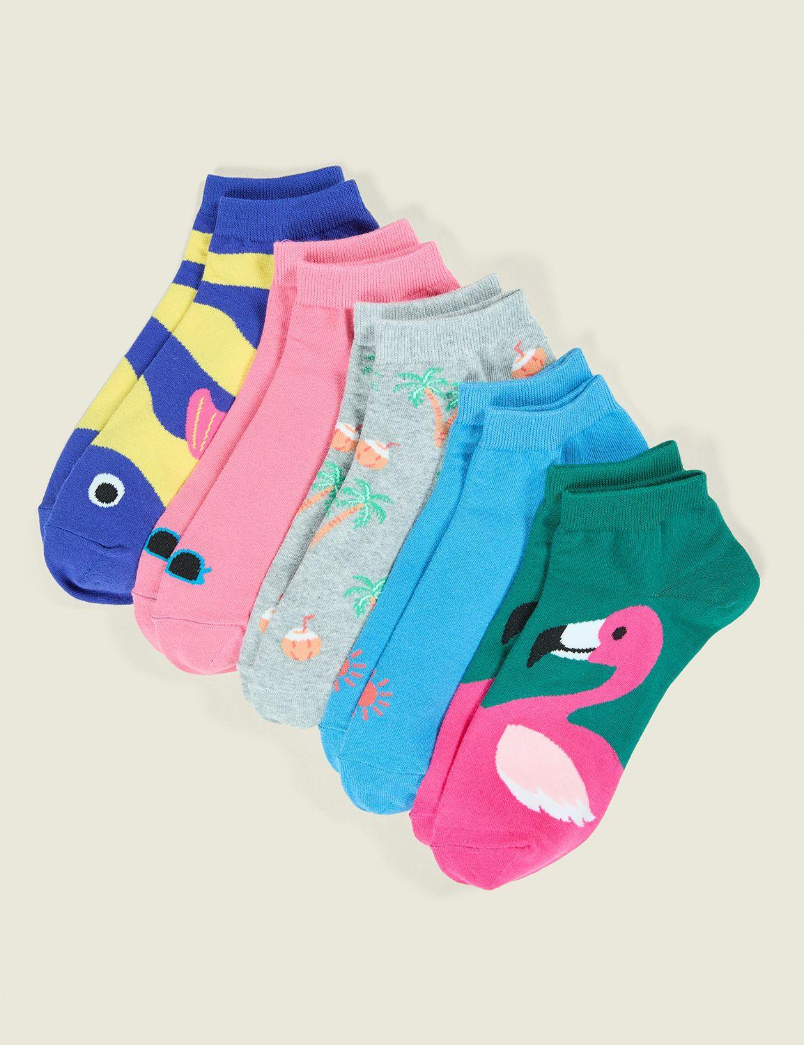 5-pack ankle socks - spring break