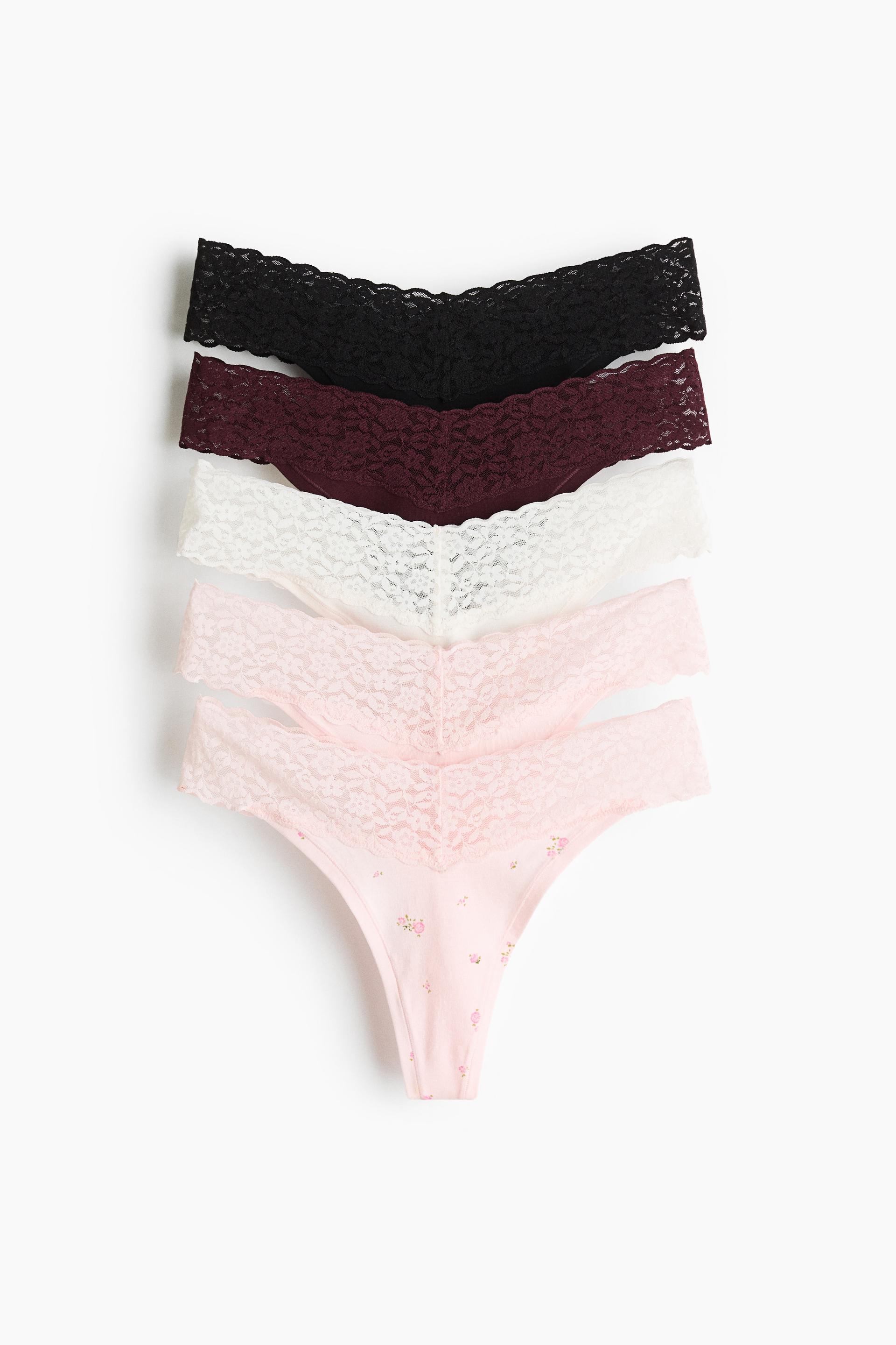 5-pack lace thong briefs