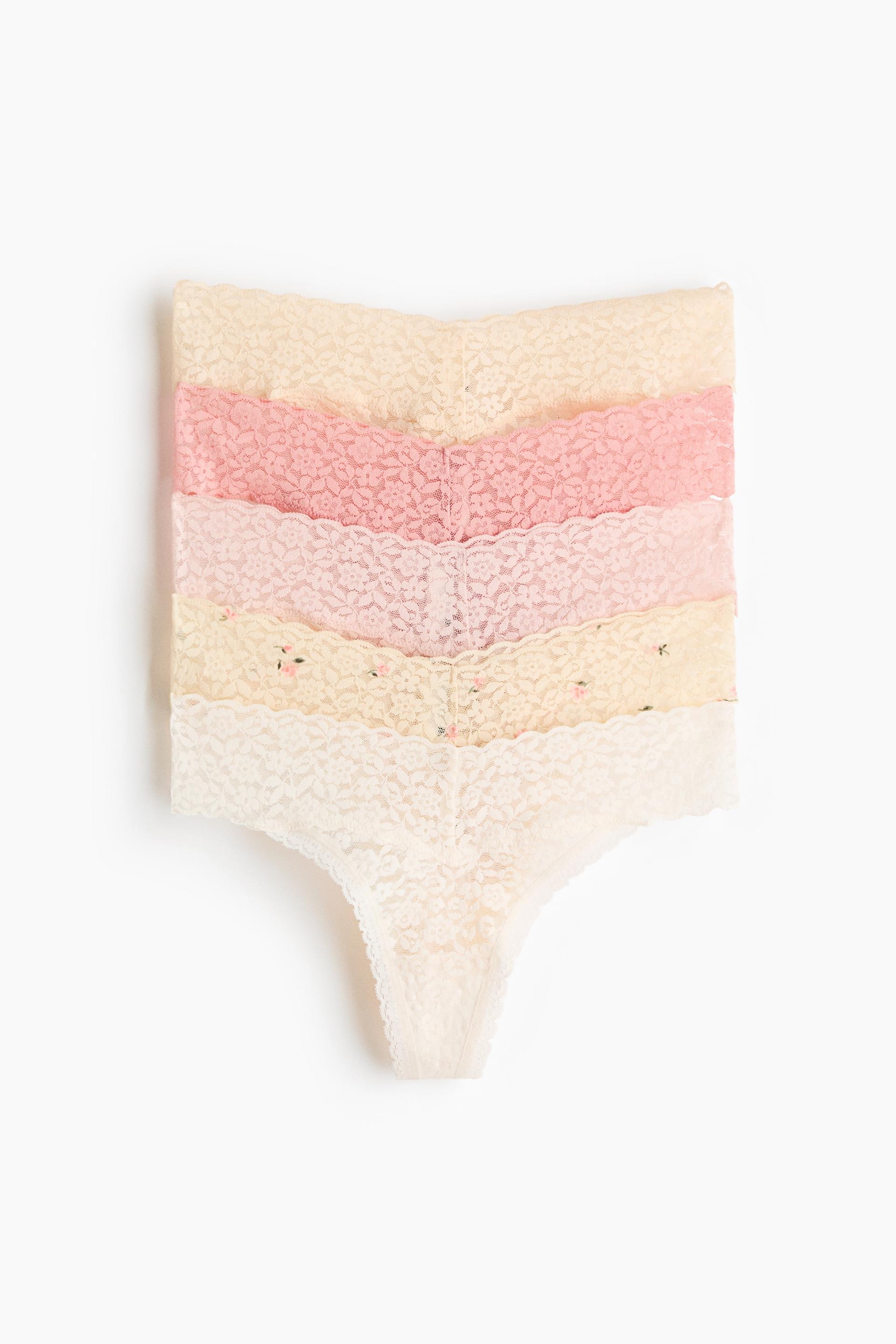 5-pack lace thong briefs