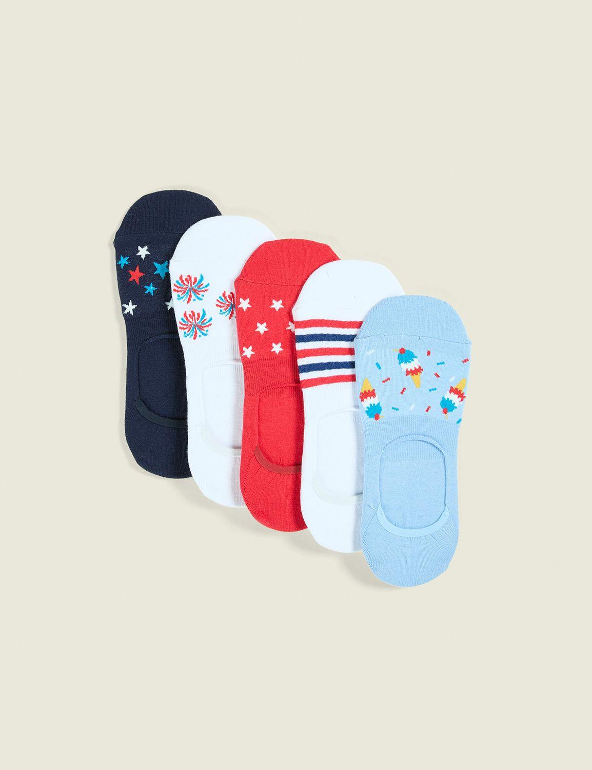 5-pack no-show socks - americana