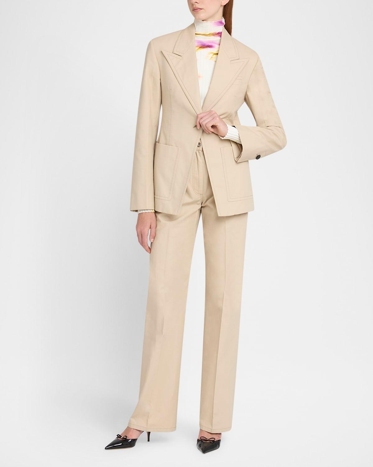 5-pocket cotton straight-leg trousers