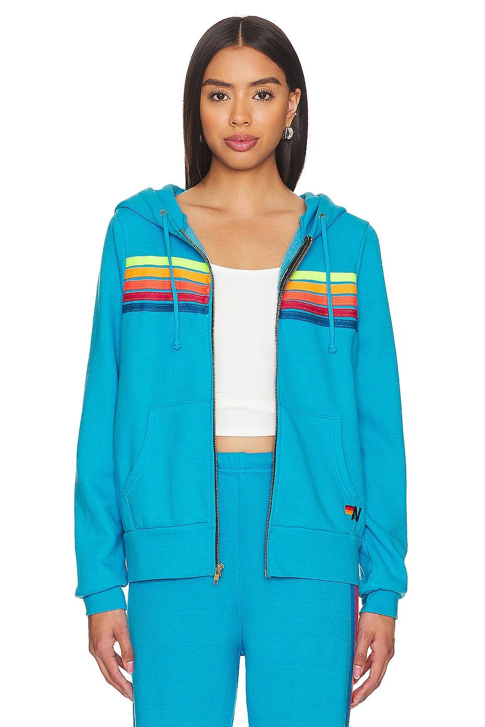 5 stripe zip hoodie