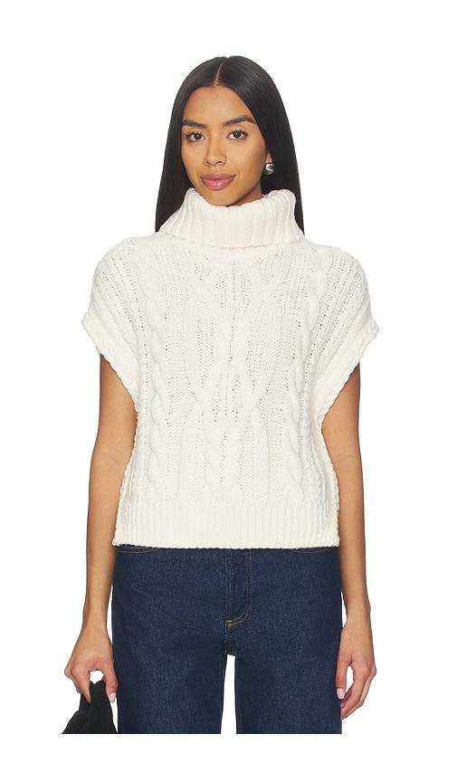 525 america angelica cable trim high-low vest in ivory.