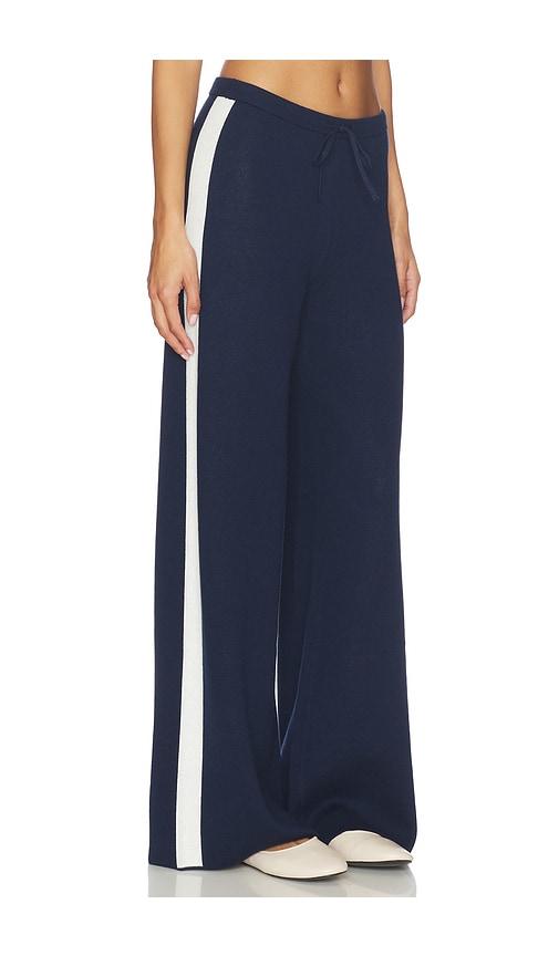 525 america merritt drawstring striped wide leg pant in navy,white.