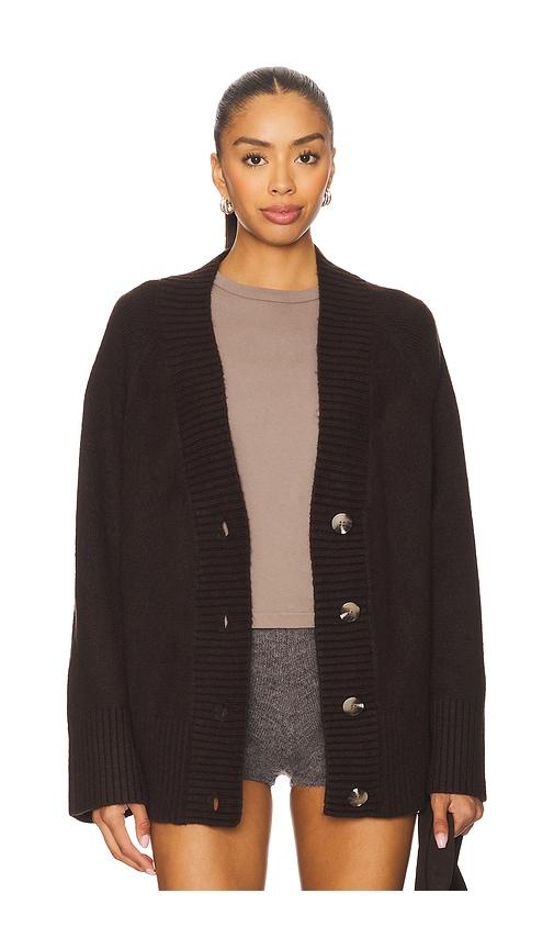 525 america miller oversized cardigan in chocolate.
