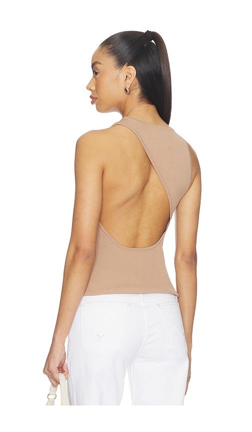 525 america open back tank in beige.