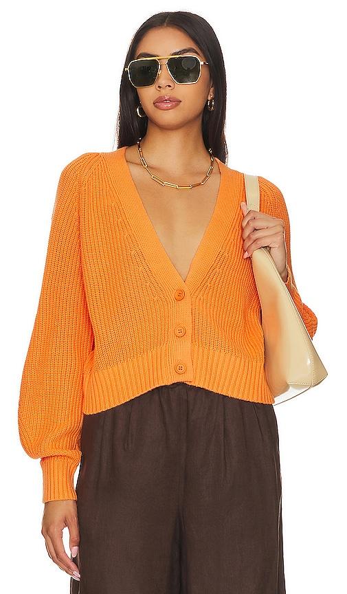 525 america rumi shaker cardigan in orange.